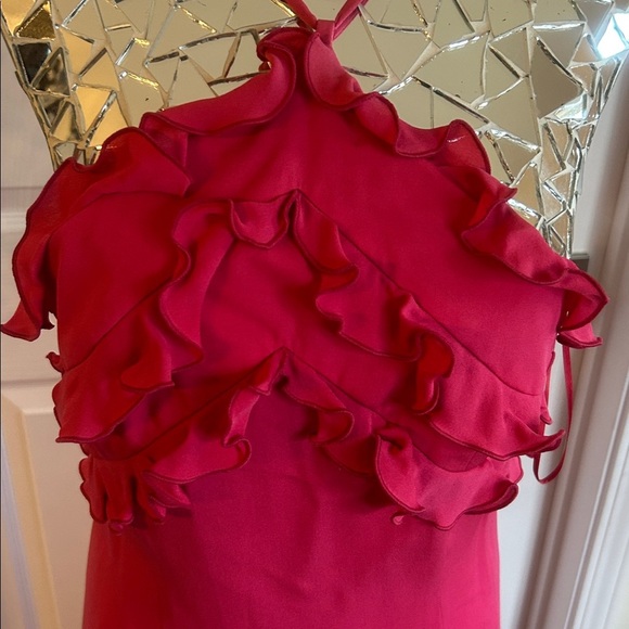 Escada Vintage Y2K Fuchsia Ruffle Formal Dress - Picture 4 of 11